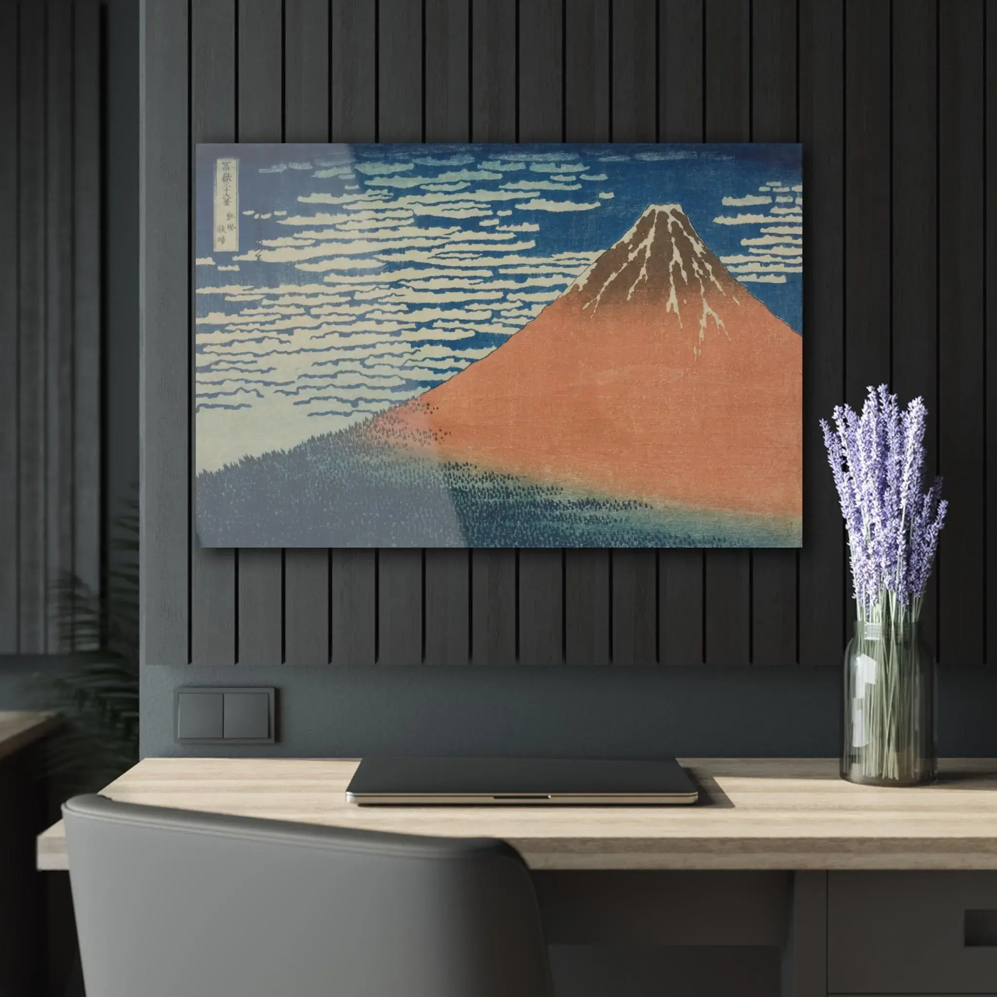 Red Fuji by Katsushika Hokusai - Premium Acrylic Wall Art Print | Iconic Ukiyo-e Masterpiece, Japandi Zen Decor for Home or Office
