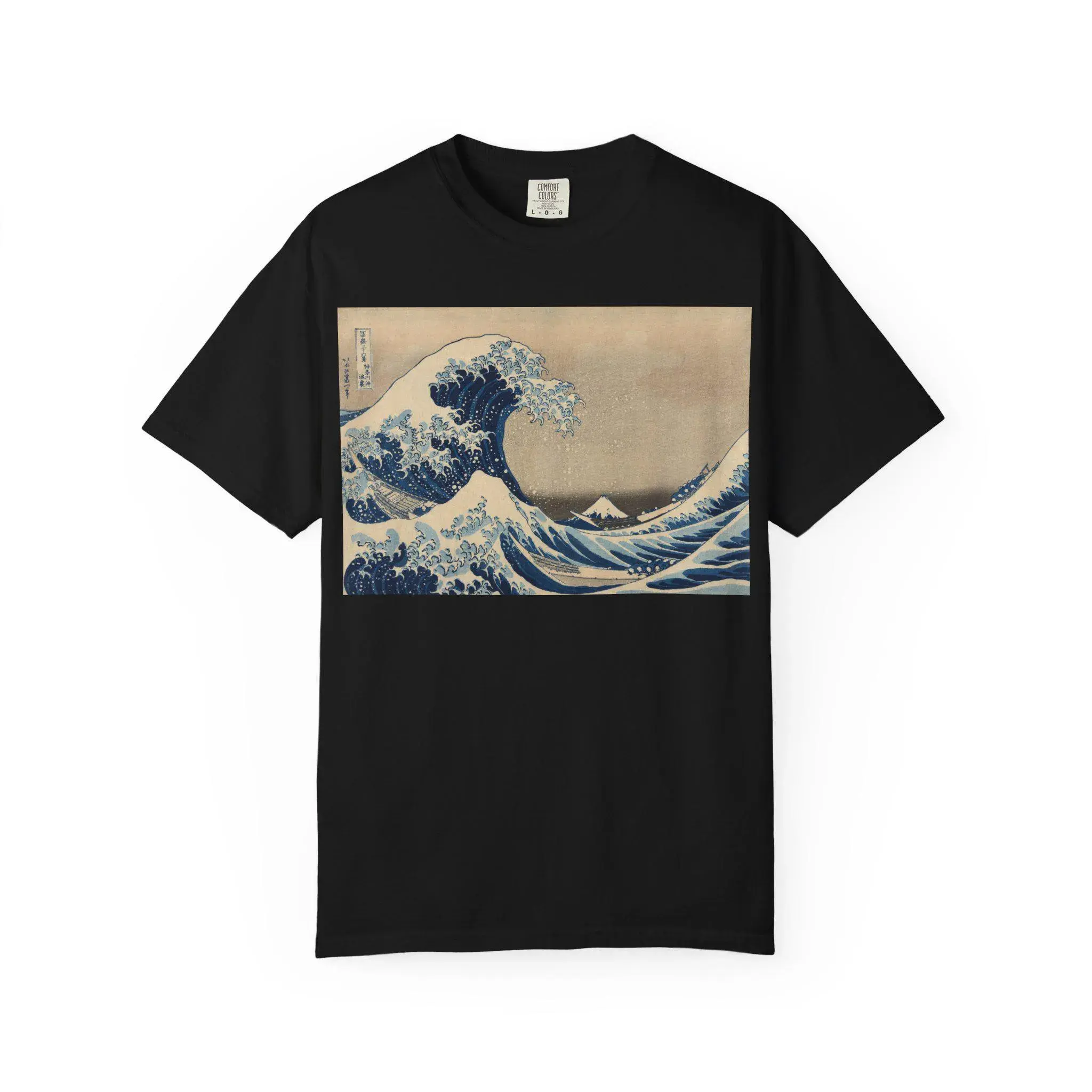 The Great Wave off Kanagawa by Katsushika Hokusai - Japanese Ukiyo-e Art T-Shirt - Unisex Garment-Dyed Tee