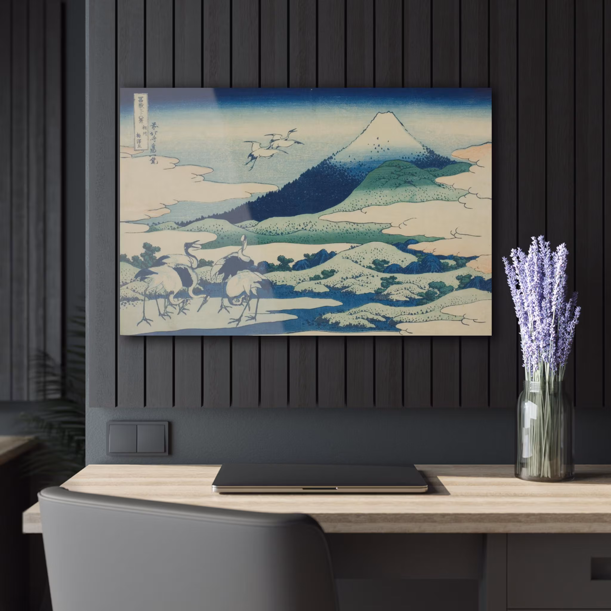 Umezawa Marsh with Mount Fuji by Katsushika Hokusai - Premium Acrylic Wall Art | Ukiyo-e Masterpiece, Japandi Zen Decor for Home or Office