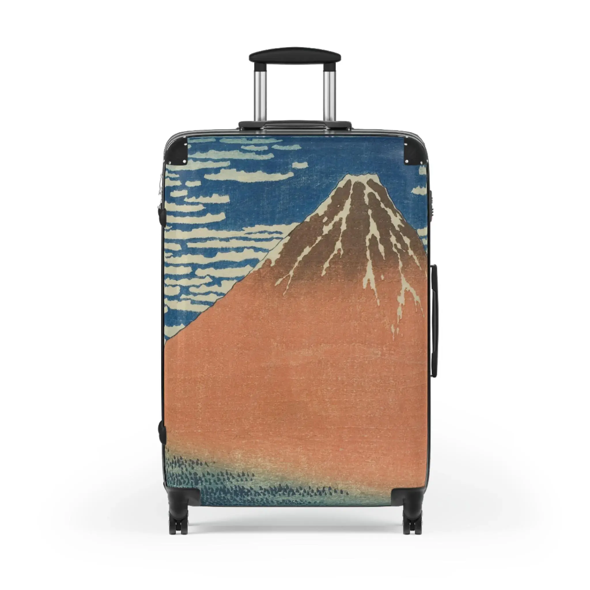 Red Fuji Suitcase - Katsushika Hokusai Japanese Ukiyo-e Art Carry-On - Mount Fuji Edo Japan Print Luggage Gift